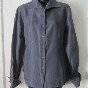 Gorgeous Gray COMO Silk Shirt - Size 10